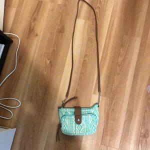 Turquoise patterned small purse